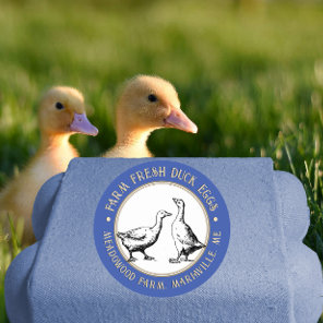 Fancy Blue Egg Carton Label Duck or Goose Eggs