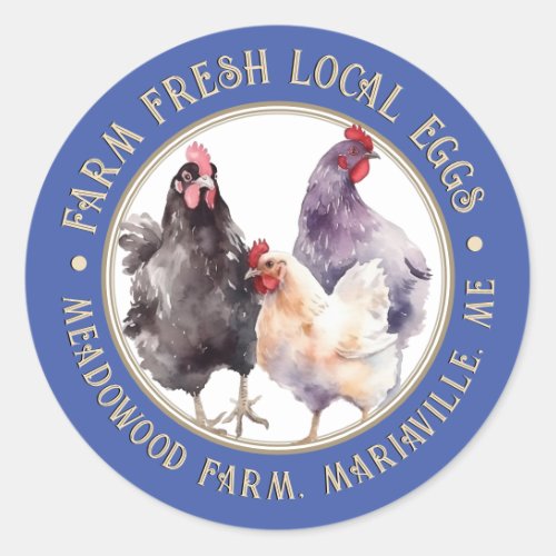 Fancy Blue Egg Carton Label Farm Fresh Eggs