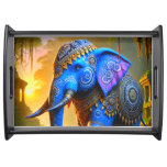 Fancy Blue Elephant Serving Tray