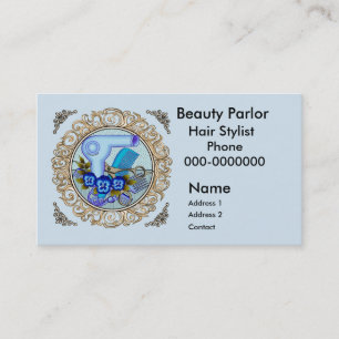 Fancy Blue Pansy Beautician Appointment Card