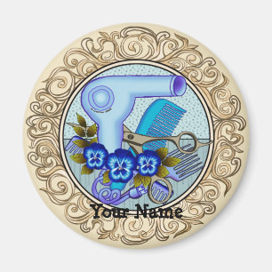 Fancy Blue Pansy Beautician Magnet