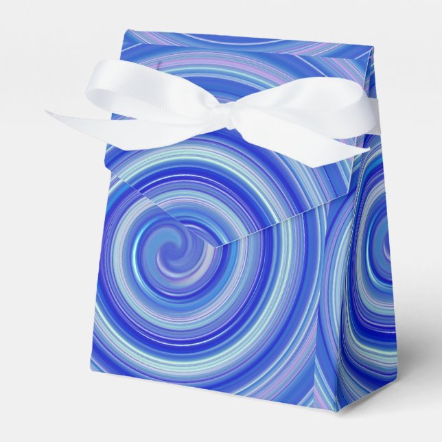 Fancy blue spiral favor boxes (Front Side)