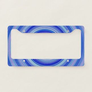 Fancy blue spiral license plate frame