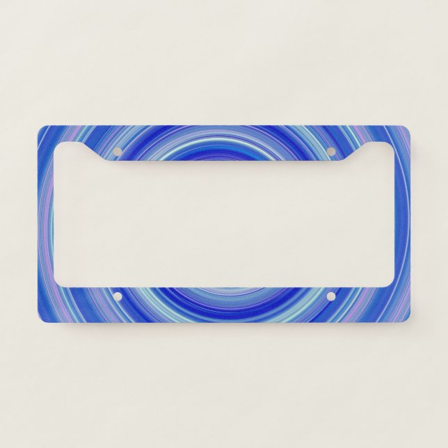 Fancy blue spiral license plate frame (Front)