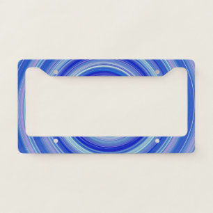 Fancy blue spiral license plate frame