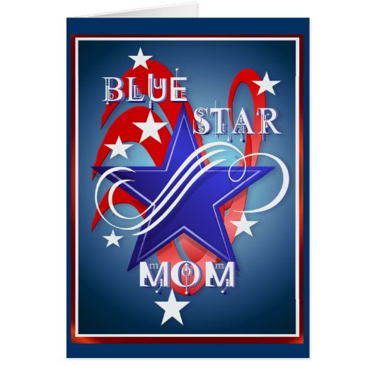 Fancy Blue Star Mom Cards (Front)