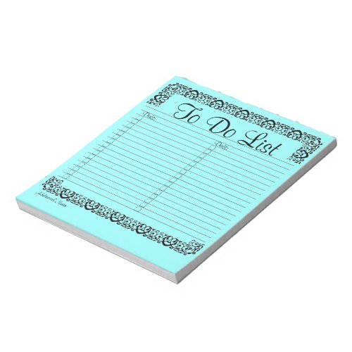 Fancy Blue To Do List Notepad