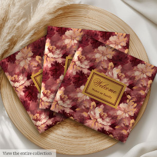 Fancy Blush Burgundy Gold Personalized Party Decor Cloth Napkin