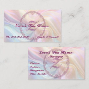 Fancy Border Colorful Pastel Silk Personalize Business Card