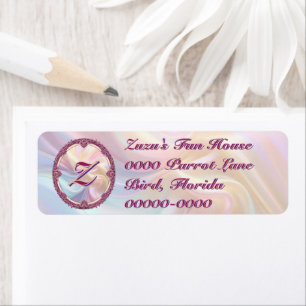 Fancy Border Colorful Pastel Silk Personalize Label