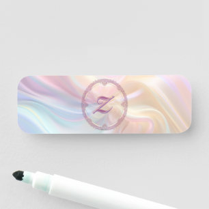 Fancy Border Colorful Pastel Silk Personalize Name Tag