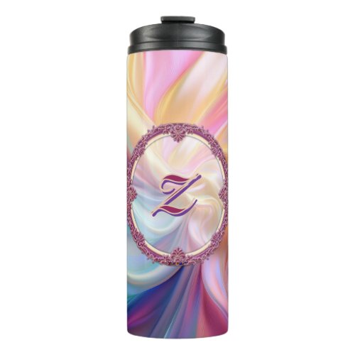 Fancy Border Colorful Pastel Silk Personalize Thermal Tumbler