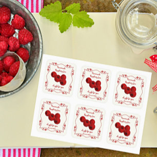 Fancy Border Home Canning Raspberry Jam Gift Label