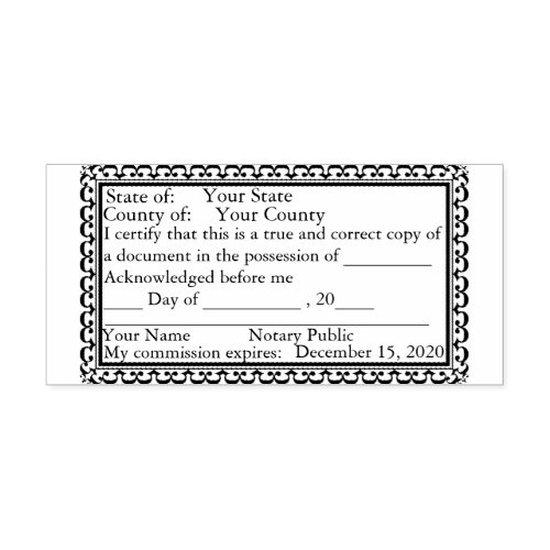 Fancy Border Notary Public Copy Stamp
