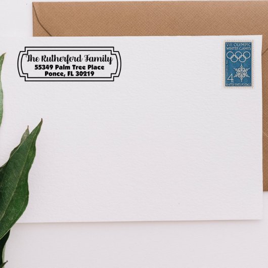 Fancy Border Self-Inking Return Address Stamp (Front)