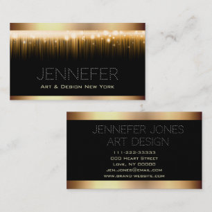 Fancy Bright Golden Light Modern Stylish Artsy Business Card
