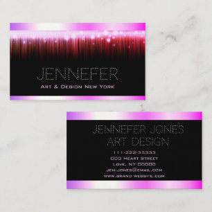Fancy Bright Hot Pink Light Modern Stylish Artsy Business Card