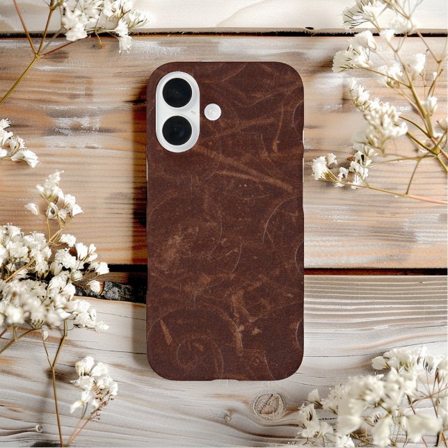 Fancy Brown Swirl Faux Leather Case-Mate iPhone Case (Creator Uploaded)