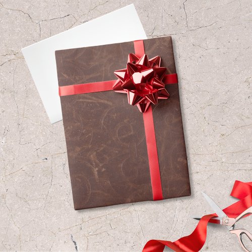 Fancy Brown Swirl Faux Leather Wrapping Paper