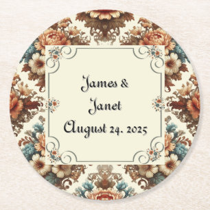 Fancy Buttercream Floral Customizable Coaster