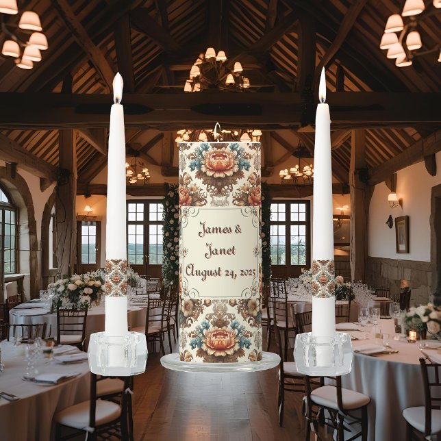 Fancy Buttercream Floral Wedding  Unity Candle Set (Creator Uploaded)