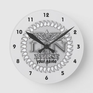 Fancy Caduceus LPN nurse Round Clock