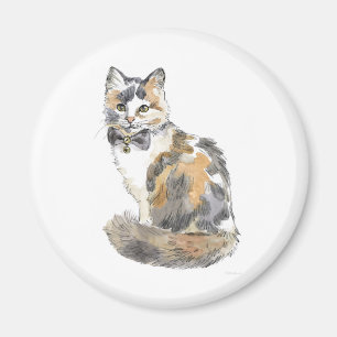Fancy Calico Cat Magnet