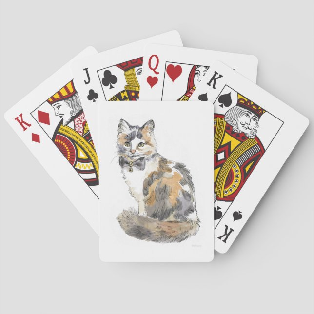 Fancy Calico Cat Poker Cards (Back)