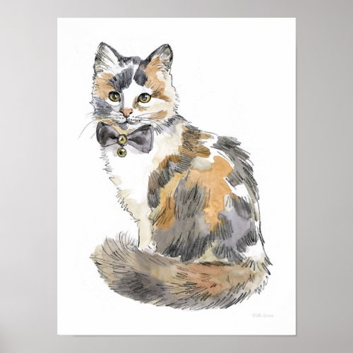 Fancy Calico Cat Poster