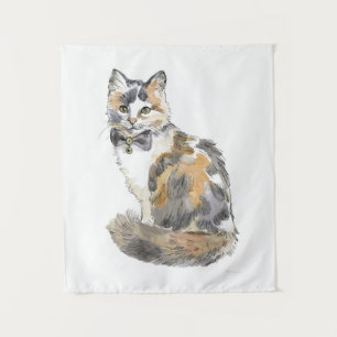Fancy Calico Cat Tapestry