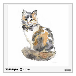 Fancy Calico Cat Wall Decal