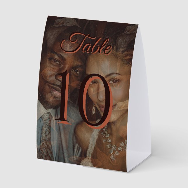 Fancy Calla Lilies Themed Tropical Wedding Paper Table Tent (Front)