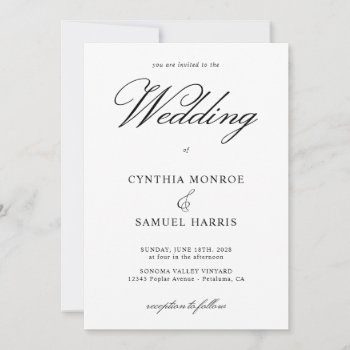 Fancy Calligraphy Letter H Monogram Wedding Invitation by cliffviewgraphics at Zazzle