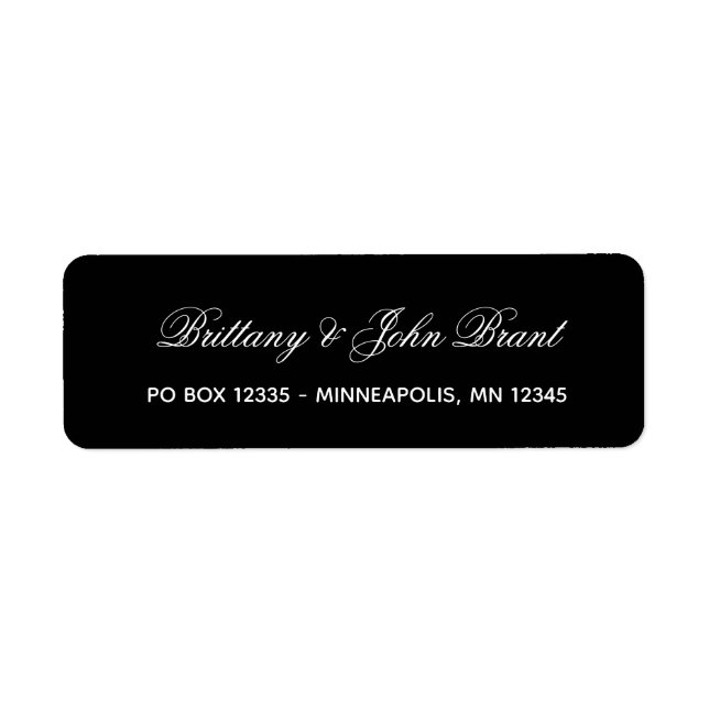 Fancy Calligraphy Name 2 Line Label (Front)