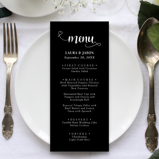 Fancy Calligraphy Script Rustic Wedding Menus (Creator Uploaded)