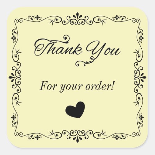 Fancy Calligraphy Thank You Product Package Label