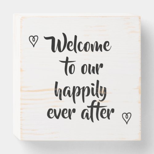 Fancy Calligraphy Welcome to our Storybook Wedding Wooden Box Sign