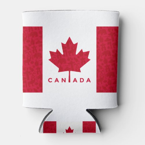 Fancy Canadian Flag Can Cooler