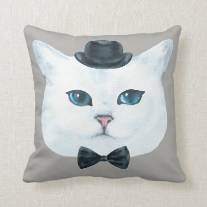 Fancy Cat Pillow 4 with Customizable Background