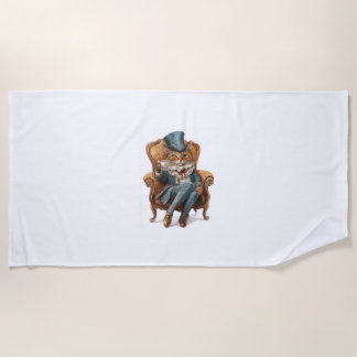 Fancy Cat Society � Victorian Royal Kitty Beach Towel