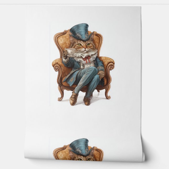 Fancy Cat Society – Victorian Royal Kitty Wallpaper (Unrolling)