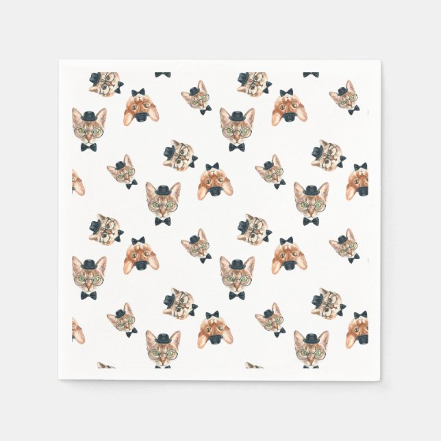 Fancy Cats I Paper Napkins (Front)