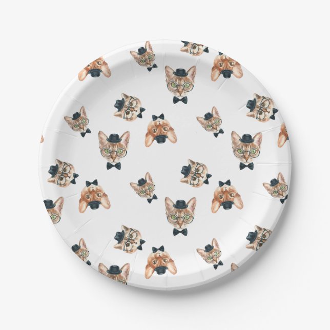 Fancy Cats I Paper Plates (Front)