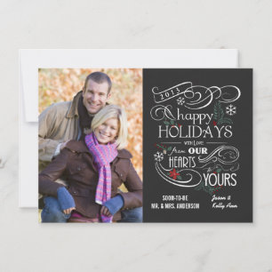 Fancy Chalkboard Happy Holidays Flat Cards