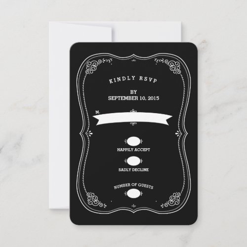 Fancy Chalkboard Vintage Bracket RSVP Response