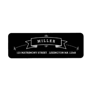 Fancy Chalkboard Vintage Wedding Address Label