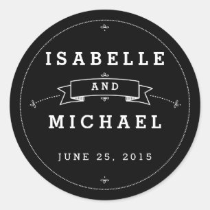 Fancy Chalkboard Vintage Wedding Sticker