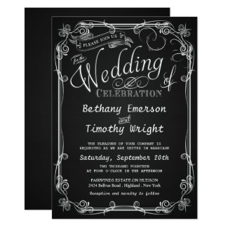 Fancy Chalkboard Wedding Invitations