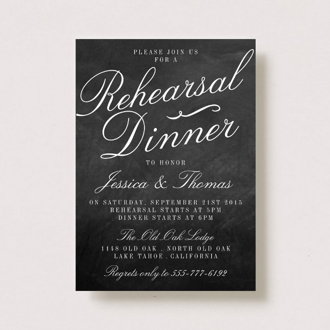 Fancy Chalkboard Wedding Rehearsal Dinner Invitation (Creator Uploaded)