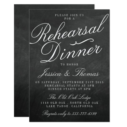 fancy chalkboard wedding rehearsal dinner invitation zazzle com